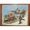 Image 1 : Signed "Arctic Children" '82 by Huiom, framed and double matted (700)