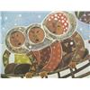 Image 2 : Signed "Arctic Children" '82 by Huiom, framed and double matted (700)