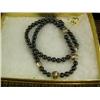 Image 2 : Lot of jewelry: Hematite necklace and bracelet and 4 gold colored bracelets (225)