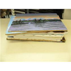 Lot of 10 original art on artist board and canvas (2)