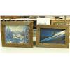 Image 1 : Lot of 2 large wood framed prints (2)
