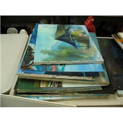 Lot of original art on artist board and canvas (2)