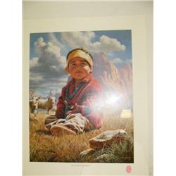 "Little Navajo Shepherd" signed and numbered by A. Rodriguez, 436/950 (2)