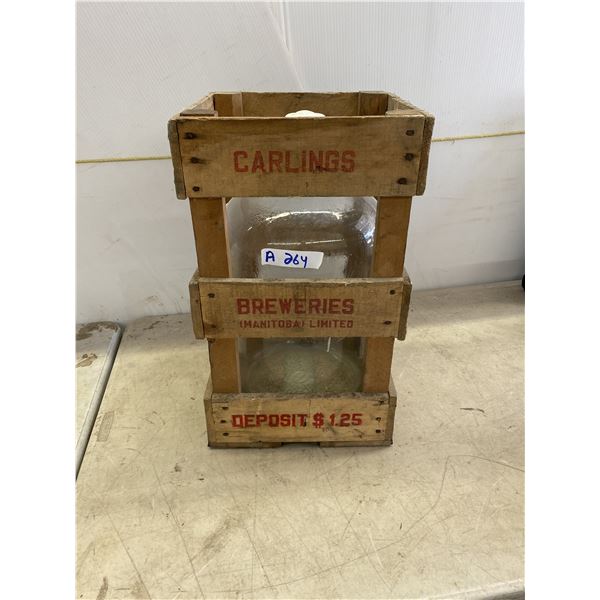 Carling Glass Water Bottle with Crate