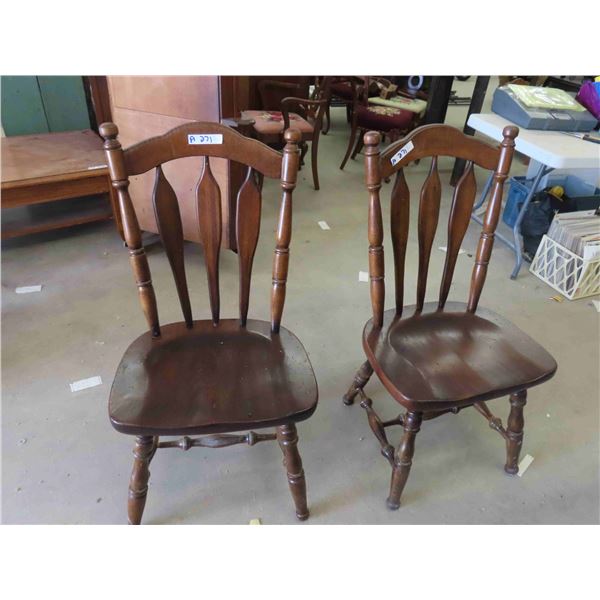 2 Wood Kitchen Chairs 