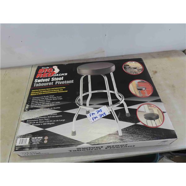 New Big Red Swivel Stool
