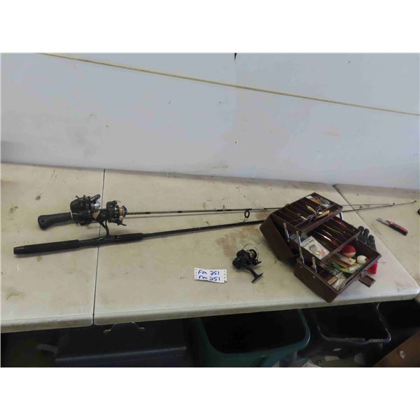 Tackle Box with Hooks, Lures & Fishing Rods