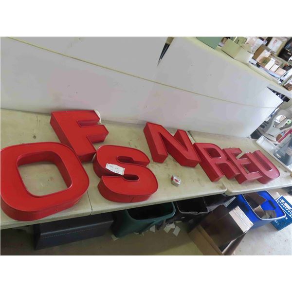 7 Signage Letters Approx. 15'' x 15'' Each