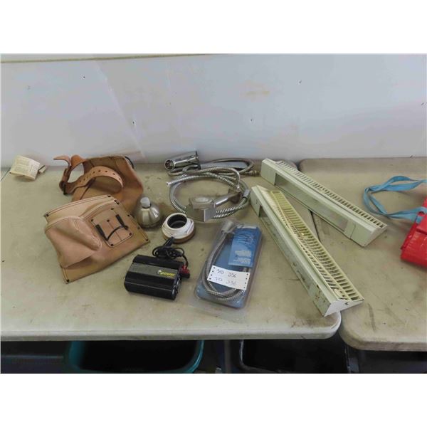 Carpenters Belt, Power Inverter, Shower Head, Plus