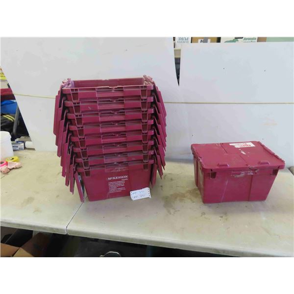 9 Storage Totes All with Lids 9 1/2'' x 15'' x 11''