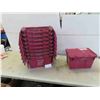 Image 1 : 9 Storage Totes All with Lids 9 1/2'' x 15'' x 11''