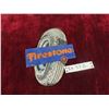 Image 1 : Modern Porcelain Firestone Sign 9 1/2'' x 7 1/2'' 