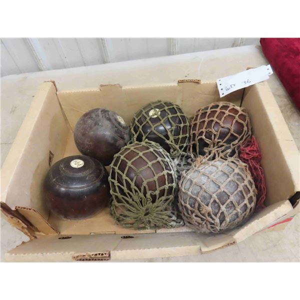 6 Vintage Bocce Balls
