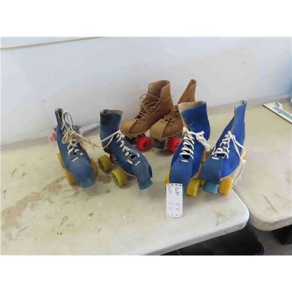 3 Pairs of Roller Skates - All Great Condition