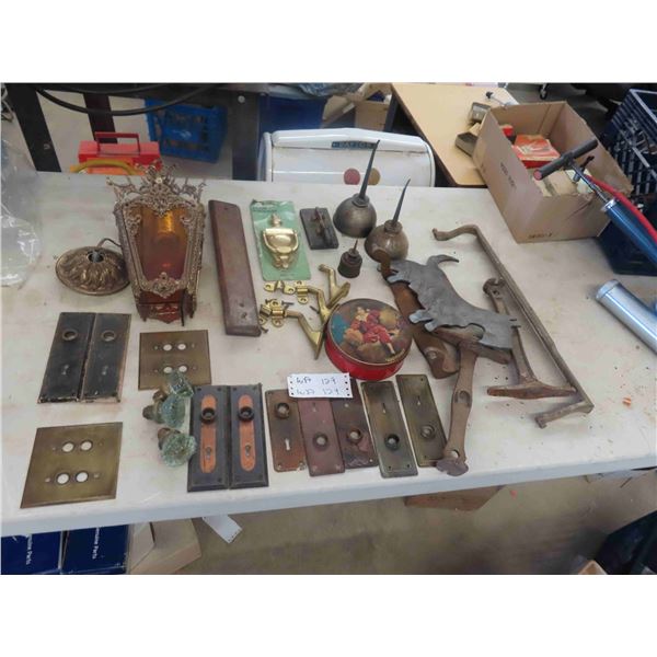 Vintage Door Hardware : Hooks, Light Fixture, Door Knobs, Plus 