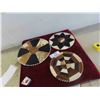 Image 1 : 3 Round Mats of Hide (1) 15 1/2'' Across (2) 12'' Across