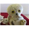 Image 3 : 2 Hand Crafted Inuit Owl Family Made from Seal Hide 