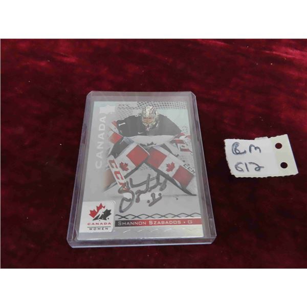 Signed Shannon Szabados Team Canada Card