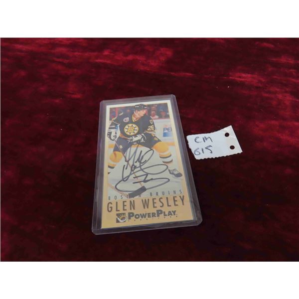 Signed Glen Wesley Boston Bruins Card