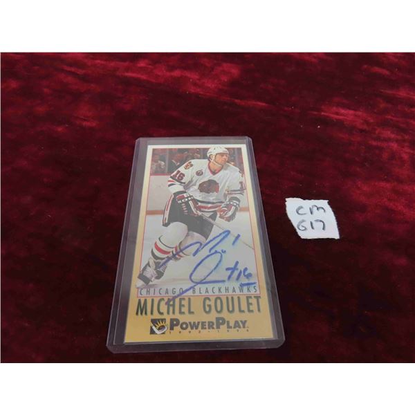Signed Michel Goulet Chicago Blackhawks Card