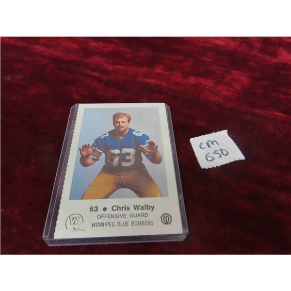 Chris Walby Winnipeg Blue Bombers Card
