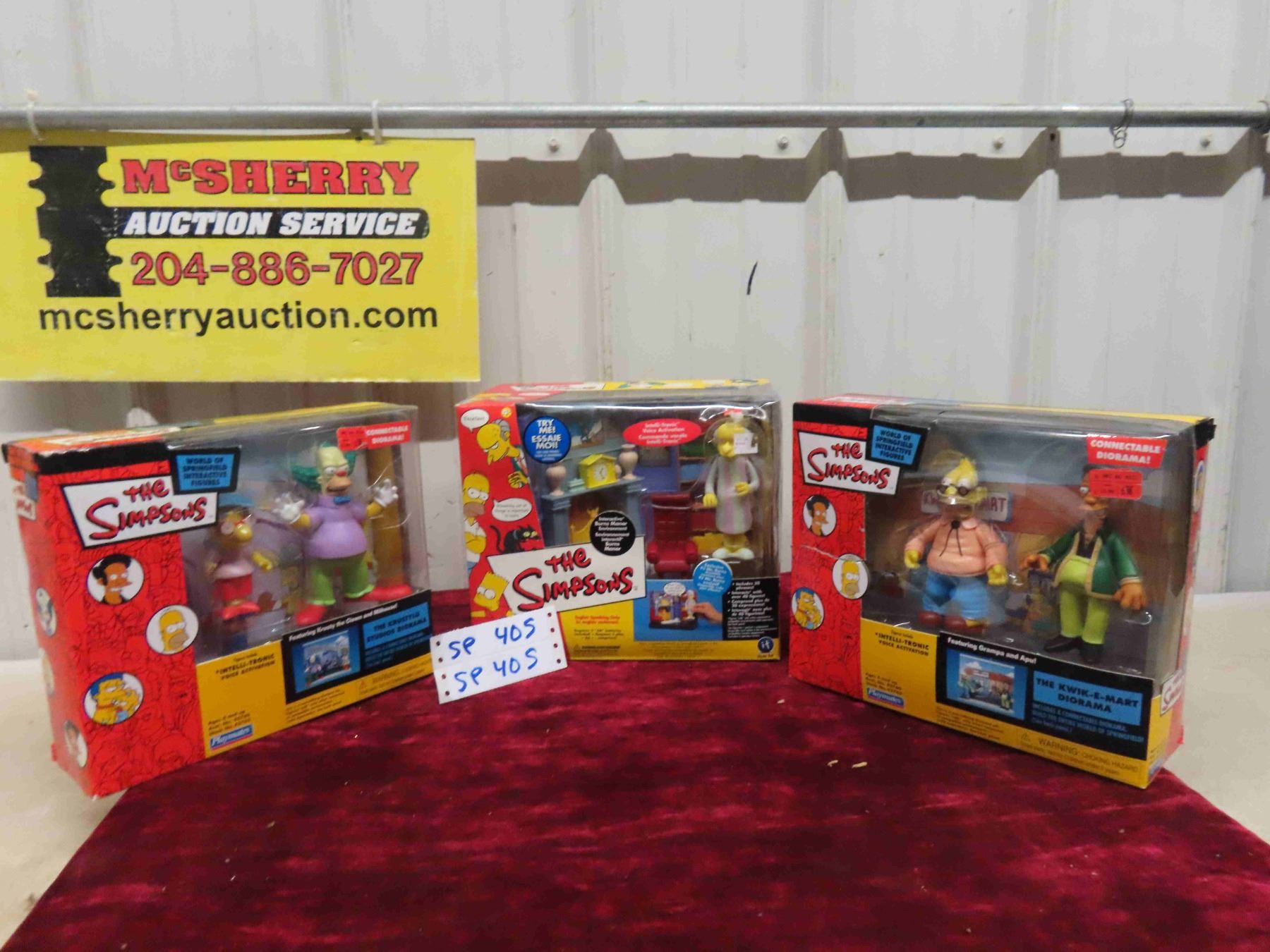 Old Simson 3 New Old Stock Simpson Figurines in Diorama with Intelli-Tronic Voice ...