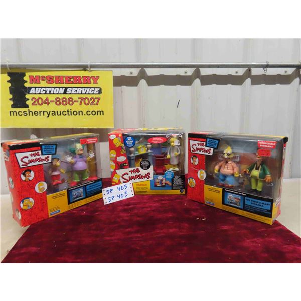 3 New Old Stock Simpson Figurines in Diorama with Intelli-Tronic Voice