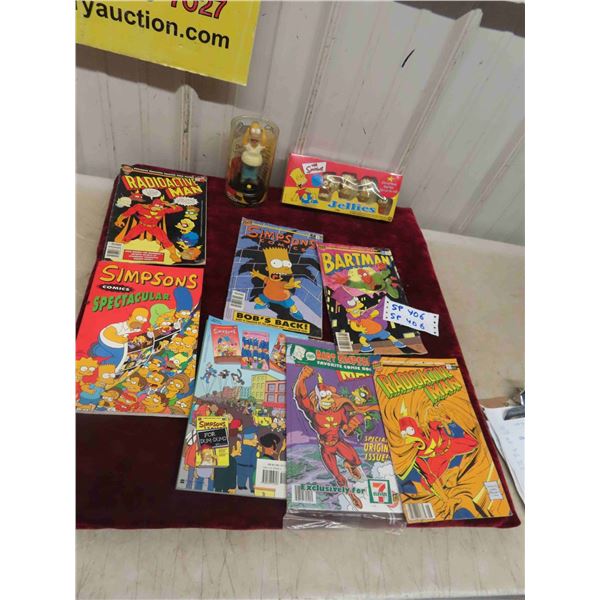7 Simpsons Comics , Homer Figurine, Package of Jellies 