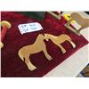 Image 2 : Folk Art Wood Farm Toys , Horses, and Implements 