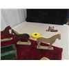 Image 3 : Folk Art Wood Farm Toys , Horses, and Implements 