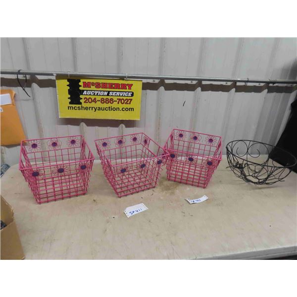 Baskets/Planters (Pink Measurements)  8'' x 11 1/2'' x 11 1/2'' 