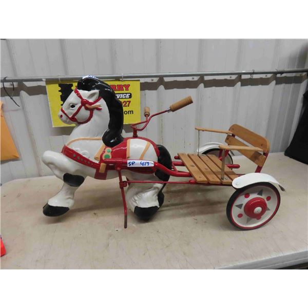 Vintage Ride On Metal Pedal Horse 1940s Mobo Sulky 36'' x 15'' x 22''