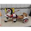 Image 1 : Vintage Ride On Metal Pedal Horse 1940s Mobo Sulky 36'' x 15'' x 22''