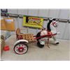 Image 7 : Vintage Ride On Metal Pedal Horse 1940s Mobo Sulky 36'' x 15'' x 22''