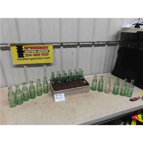 Metal Embossed 24 Coke Bottle Carrier Complete with 24 Coke Bottles 