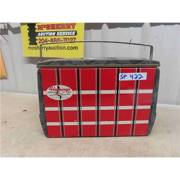 Vintage Flamingo Ice Chest (Picnic Cooler) with Ice Container 11'' x 16'' x 