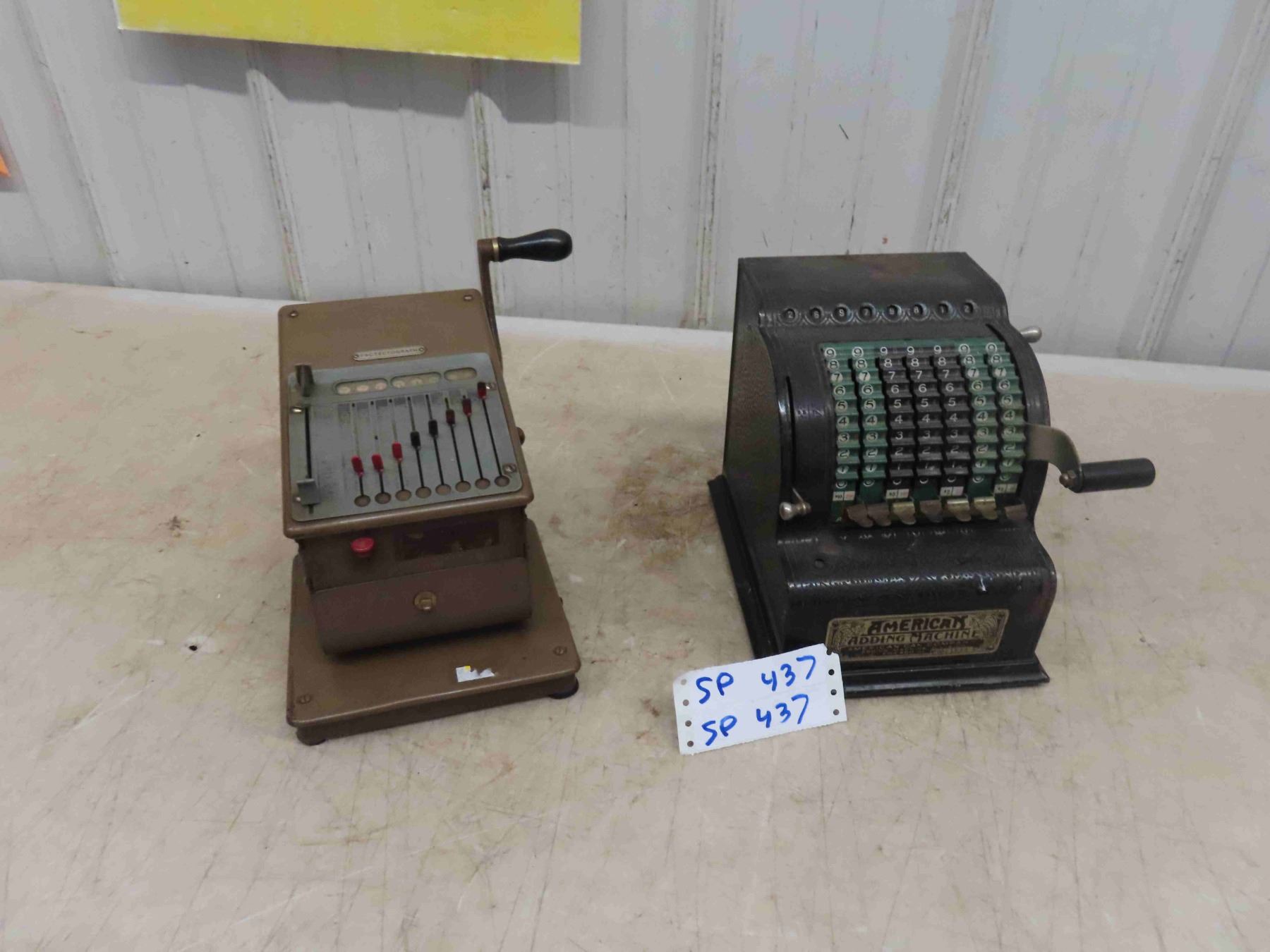 2 Vintage Adding Machines (1) American Adding Machine (1) Alloyd Clark & Co
