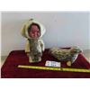 Image 1 : Inuit Doll in Seal Hide Outfit Hand Crafted 12'' Tall , Seal Hided Seal 