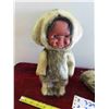 Image 2 : Inuit Doll in Seal Hide Outfit Hand Crafted 12'' Tall , Seal Hided Seal 
