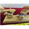Image 3 : 3 Wood Carved Displays of Dog Sleigh and Birds 