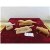 Image 1 : 4 Wood Carvings of Bears and Otters - Largest is 12'' Long - 3 are Good , 1 is