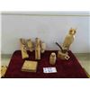 Image 1 : 4 Wood Carvings of Owls Largest is 13'' Tall 
