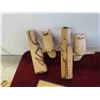Image 9 : 4 Wood Carvings of Owls Largest is 13'' Tall 