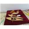 Image 1 : 4 Hand Crafted Wood Carvings : Bear 7'' Tall , Wolf 8'' Long , Seal 10'' Long ,