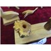 Image 8 : 4 Wood Carved Birds Largest is 12'' , Cabin Candle Holder 