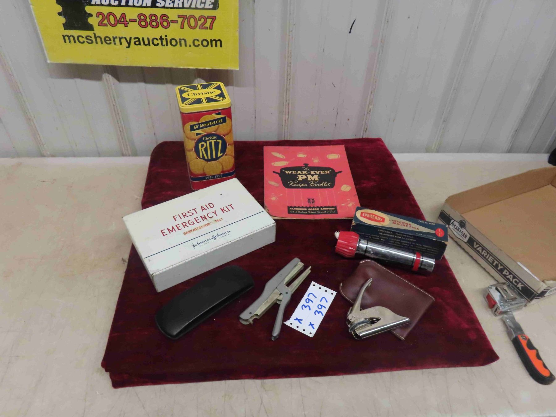 First Ever Box Flashlight Johnson Johnson Metal First Aid Box , Eveready Flashlight with Box ...