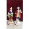 Image 2 : 2 Porcelain Figures PR64 Germany 8'' Tall , 5 Carvings (4) Wood (1)