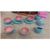 Image 2 : Vintage Childs Glass Tea Set 12pce with Case , 5 Barbies 
