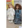 Image 2 : 5 Porcelain Dolls with Stands - Tallest is 17'' 