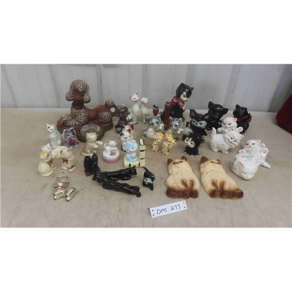 Cat and Dog Figurines, Ashtray, Creamer, Timer, Salt and Peppers, Plus